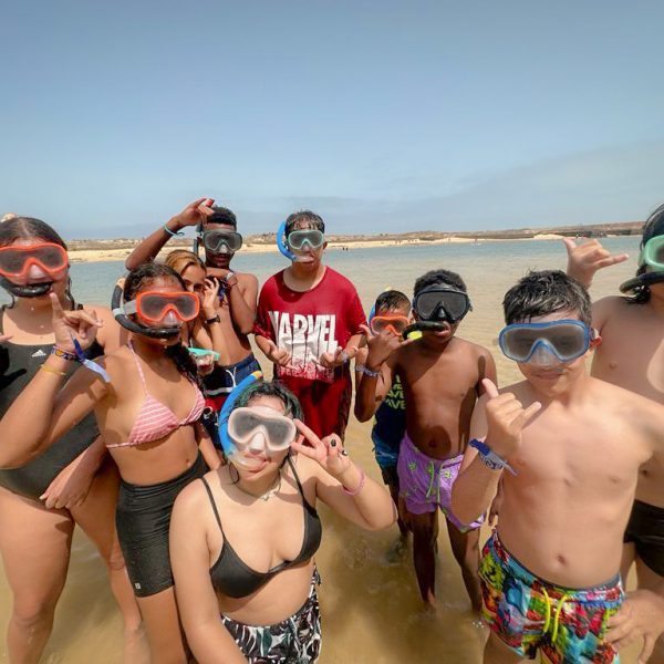 alumanos campamento escolar en Lanzarote